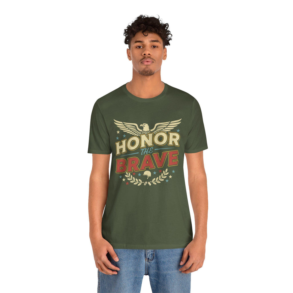 Honor the Brave T-Shirt | Patriotic Eagle Military Tribute Tee