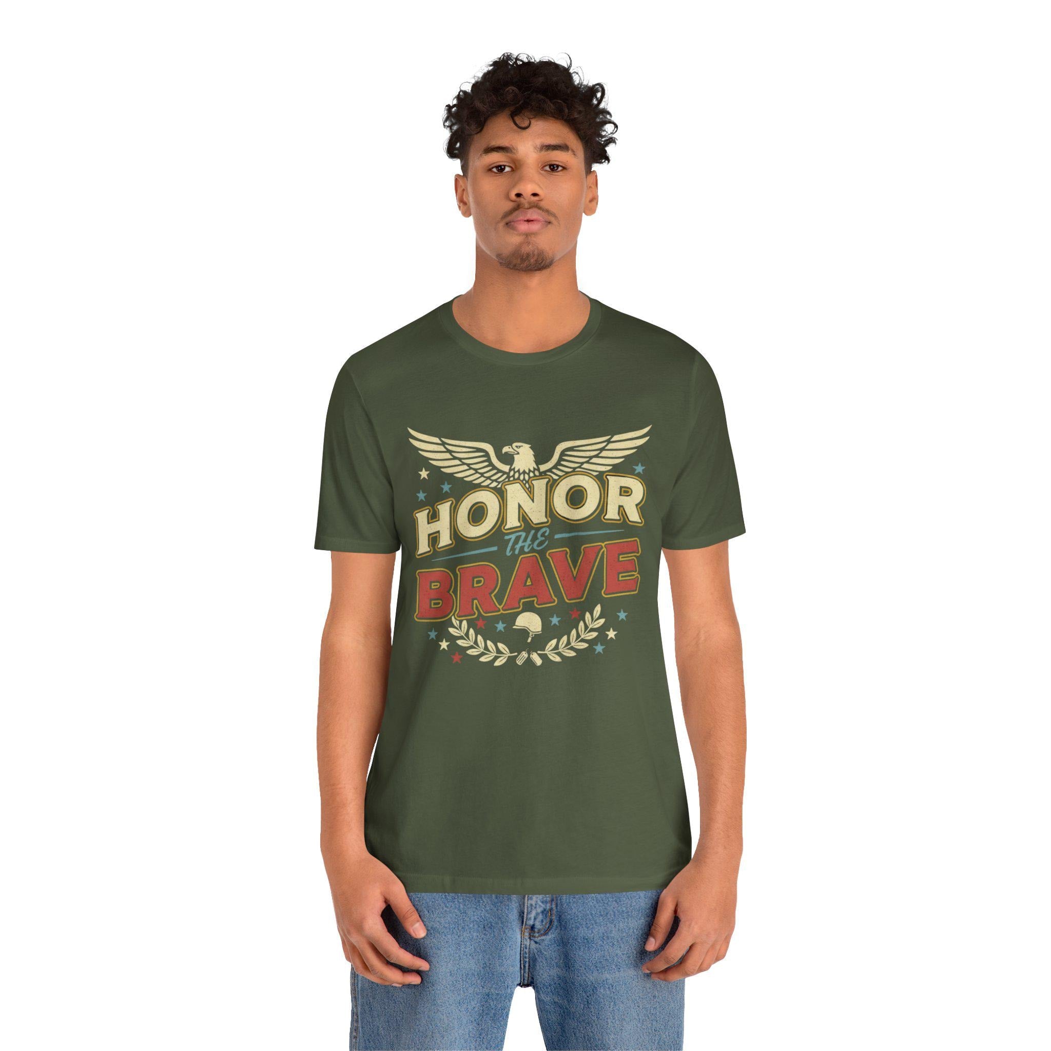 Honor the Brave T-Shirt | Patriotic Eagle Military Tribute Tee