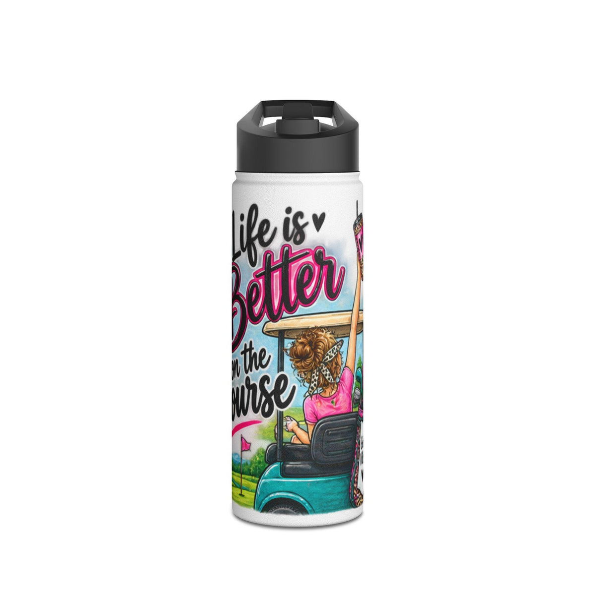Golf Cart Water Bottle | Life is Better on the Course, Insulated Stainless Steel