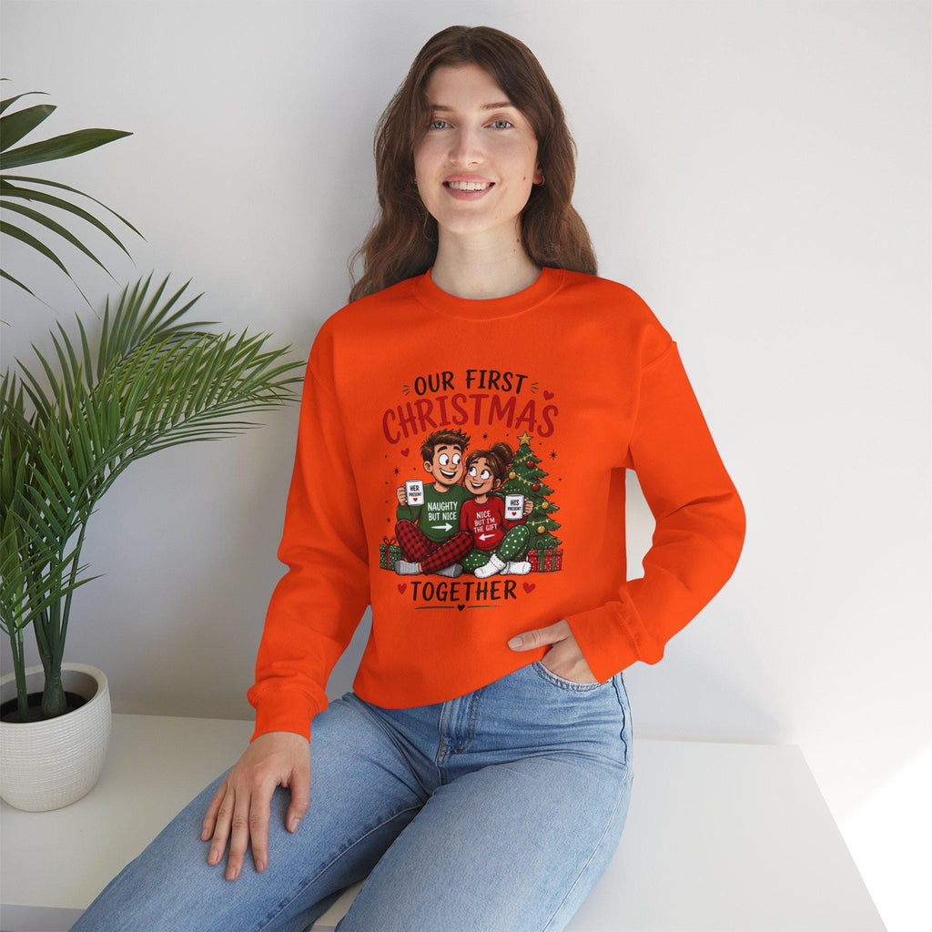 Our First Christmas Together Sweatshirt | Couple Holiday Illustration