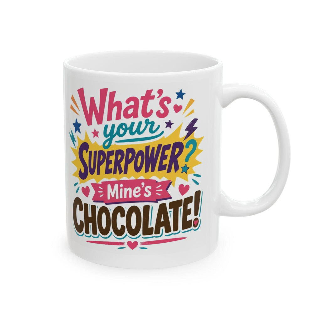 Chocolate Superpower Mug | Colorful Comic Pop Art Coffee Lover Gift