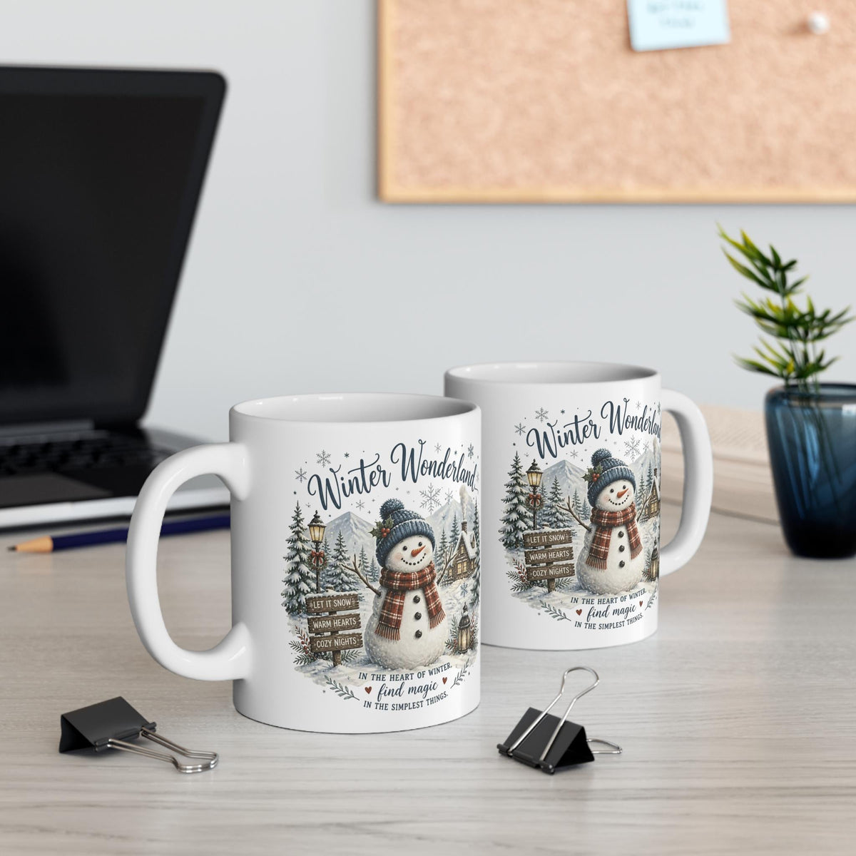 Winter Wonderland Snowman Mug | Holiday Snowman coffee cup