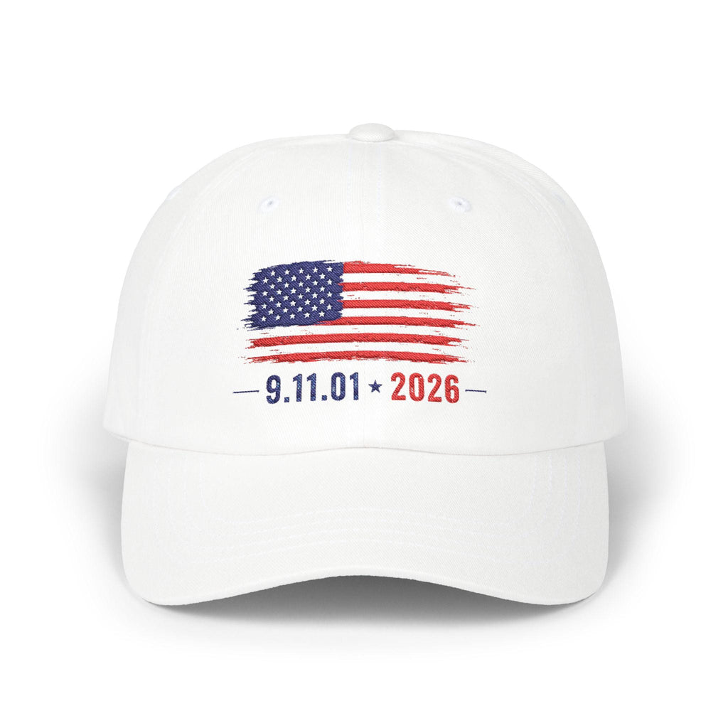 American Flag 9 11 01 2026 Dad Cap | 911 Memorial Baseball Hat