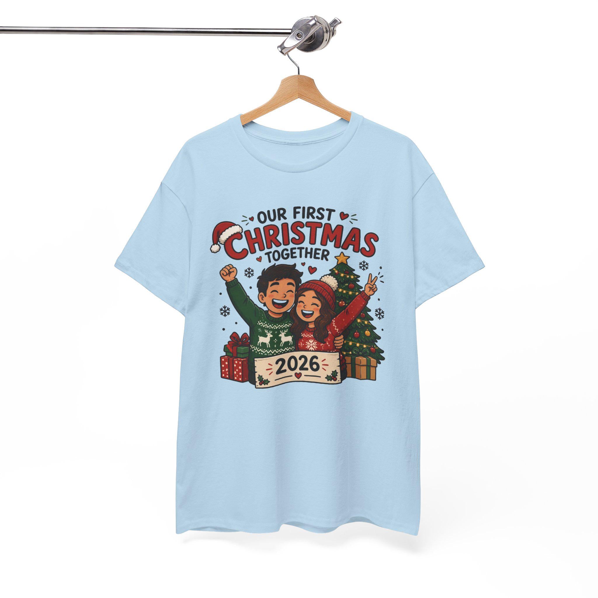 Our First Christmas Together 2026 Tee | Couple Holiday Shirt, Christmas Tree Illustration