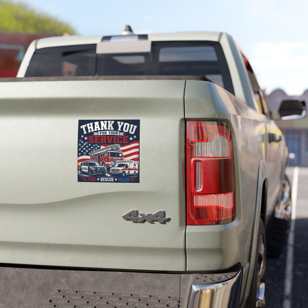 Thank You For Your Service Car Magnet | Fire Rescue Police car/truck decal