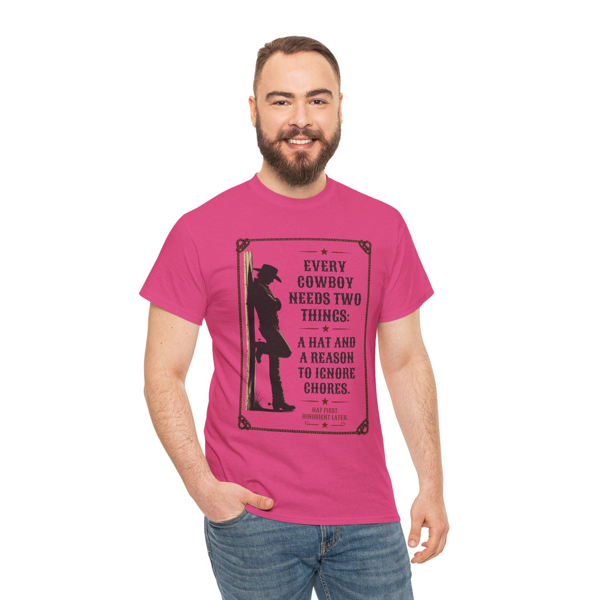Every Cowboy Needs Two Things T-Shirt | Cowboy Silhouette, Western Quote