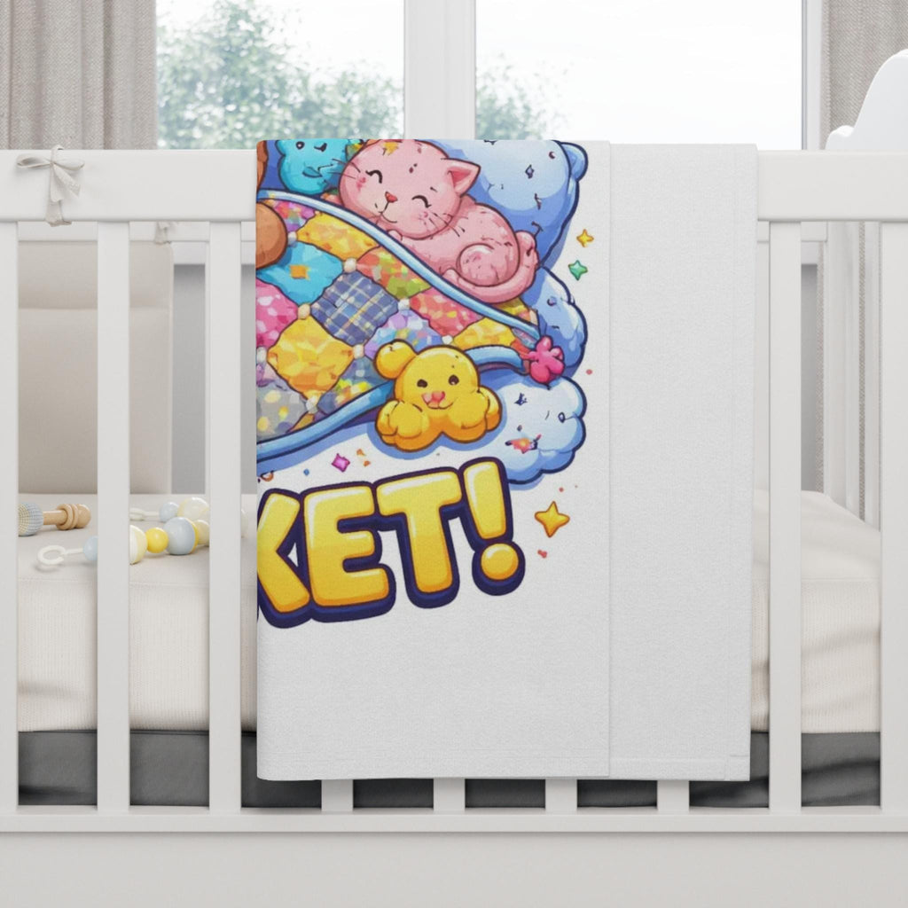Baby Bear Moon Stars Fleece Blanket | Sleep Tight Toddler Throw