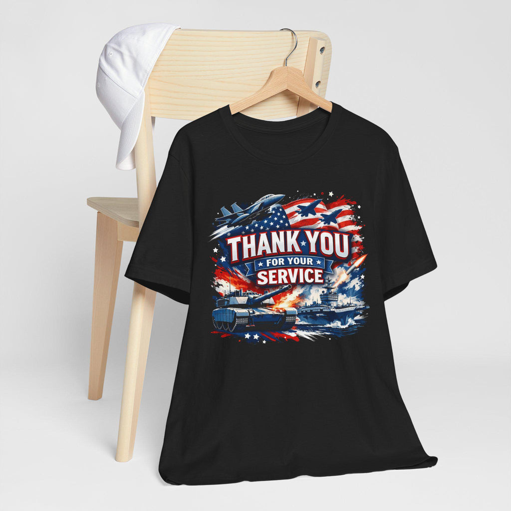 Thank You For Your Service Military Tribute T-Shirt | American Flag Jets Tank