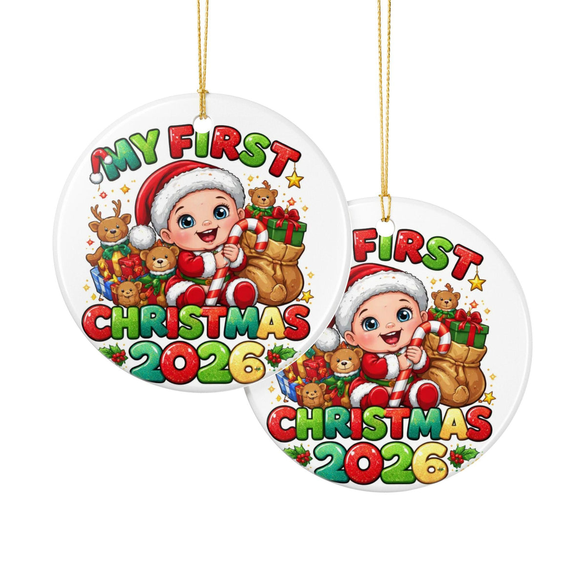 My First Christmas 2026 Baby Ornament | Ceramic Ornament