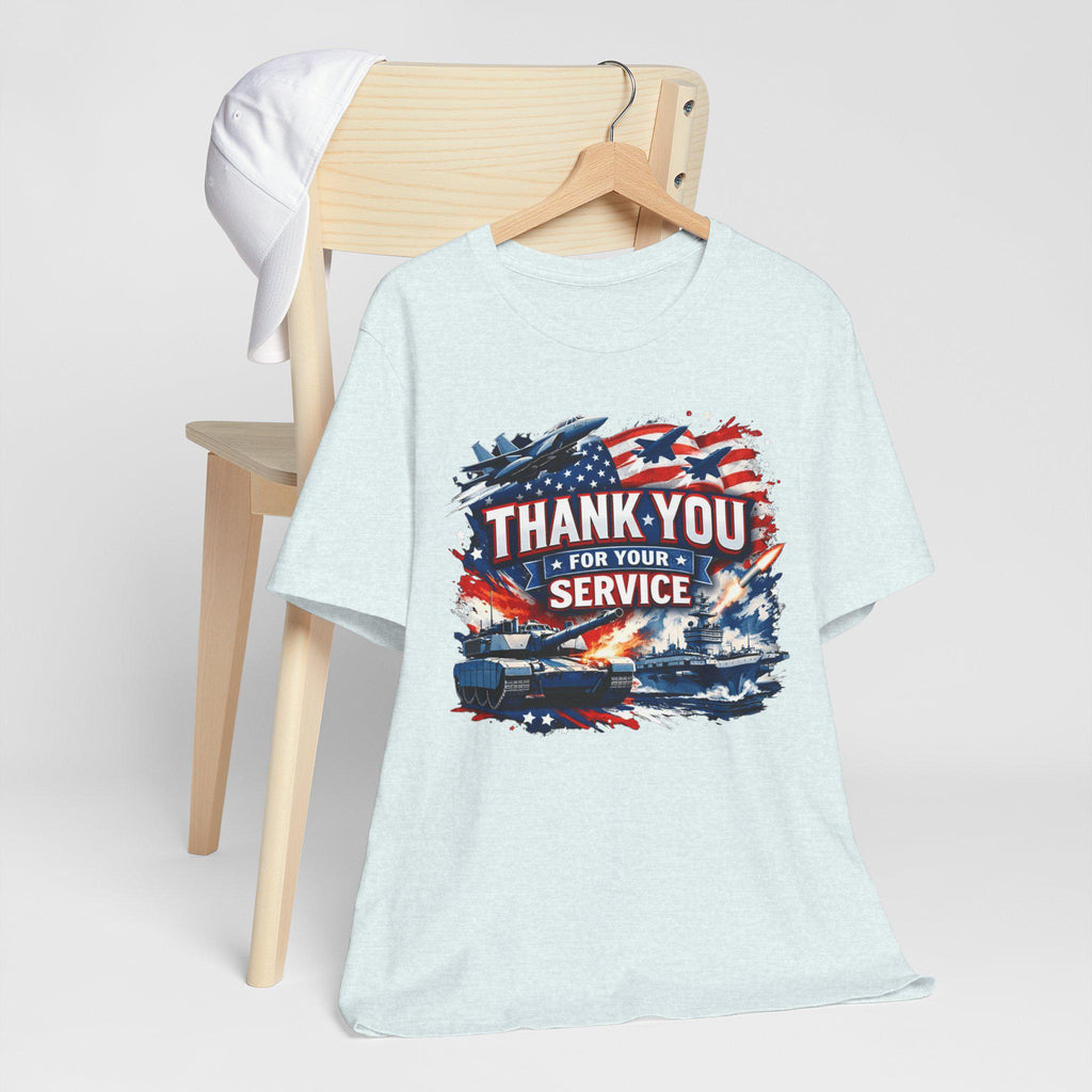 Thank You For Your Service Military Tribute T-Shirt | American Flag Jets Tank
