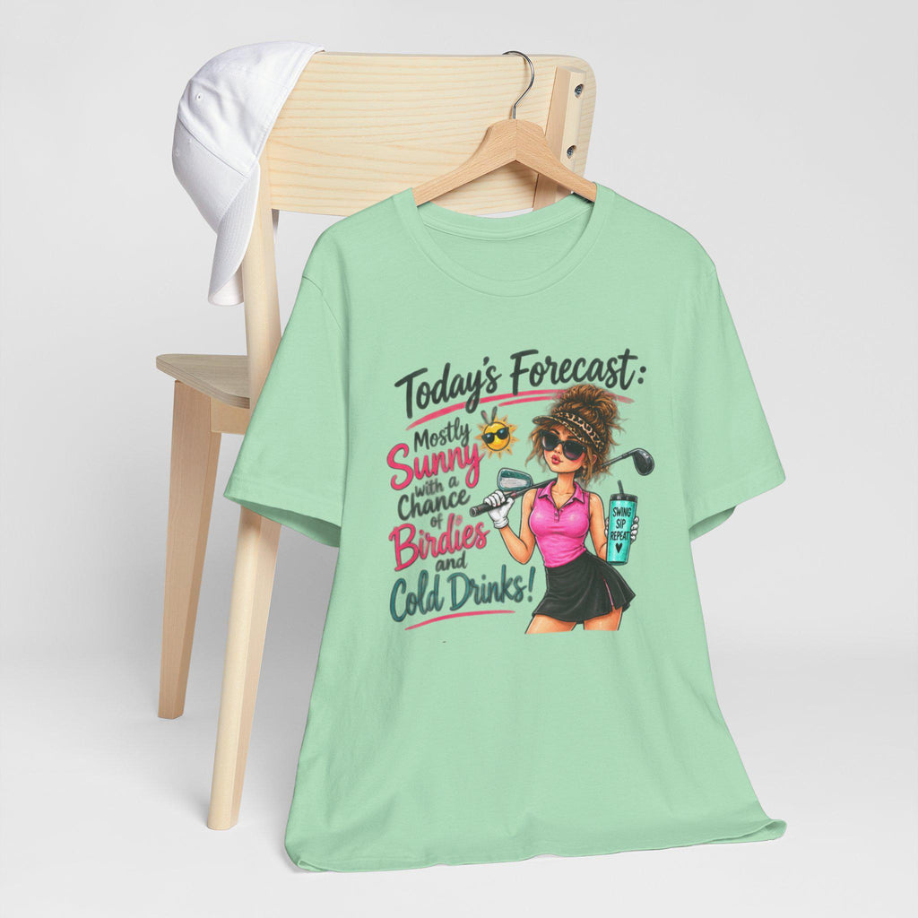 Womens Golf Shirt, Sunny Birdies Cold Drinks Graphic Tee