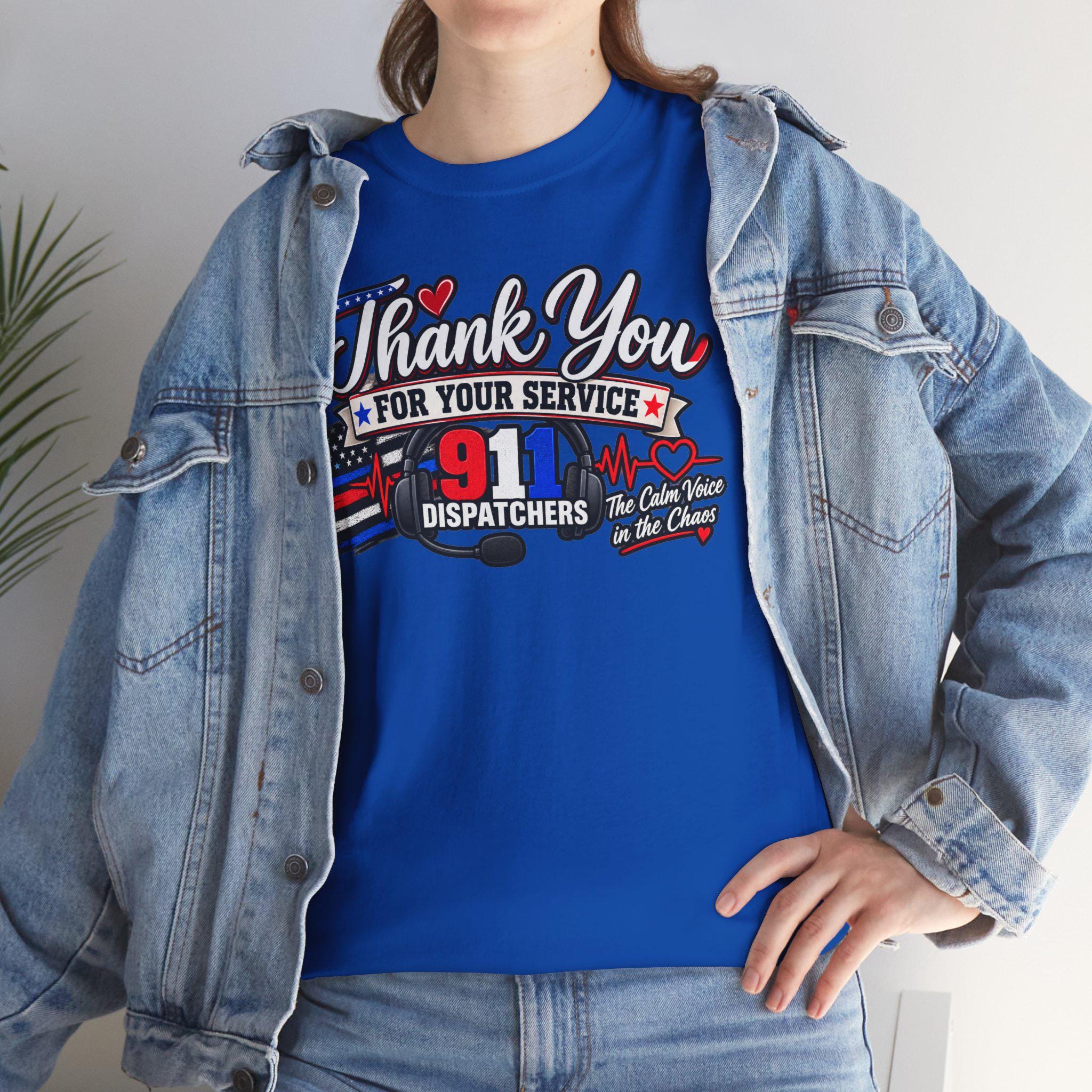 Thank You For Your Service 911 Dispatchers T-Shirt | American Flag Emergency Communicators