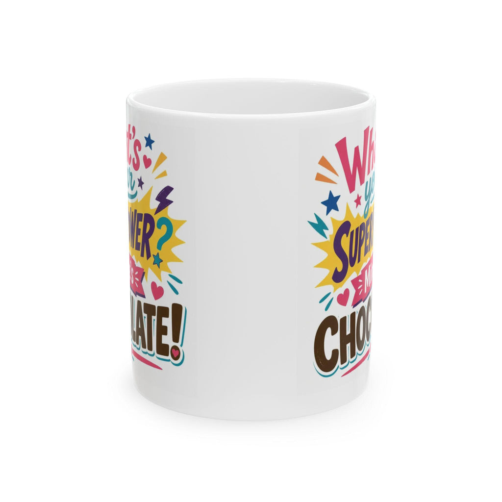 Chocolate Superpower Mug | Colorful Comic Pop Art Coffee Lover Gift
