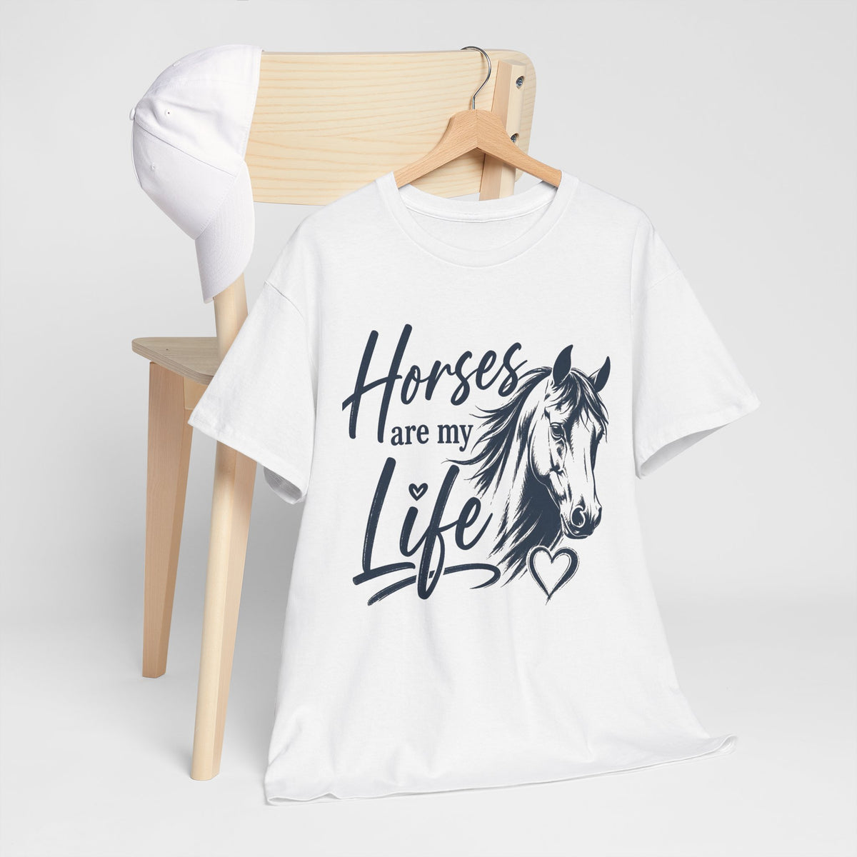 Horses Are My Life T-Shirt | Horse Head Illustration, Equestrian Apparel