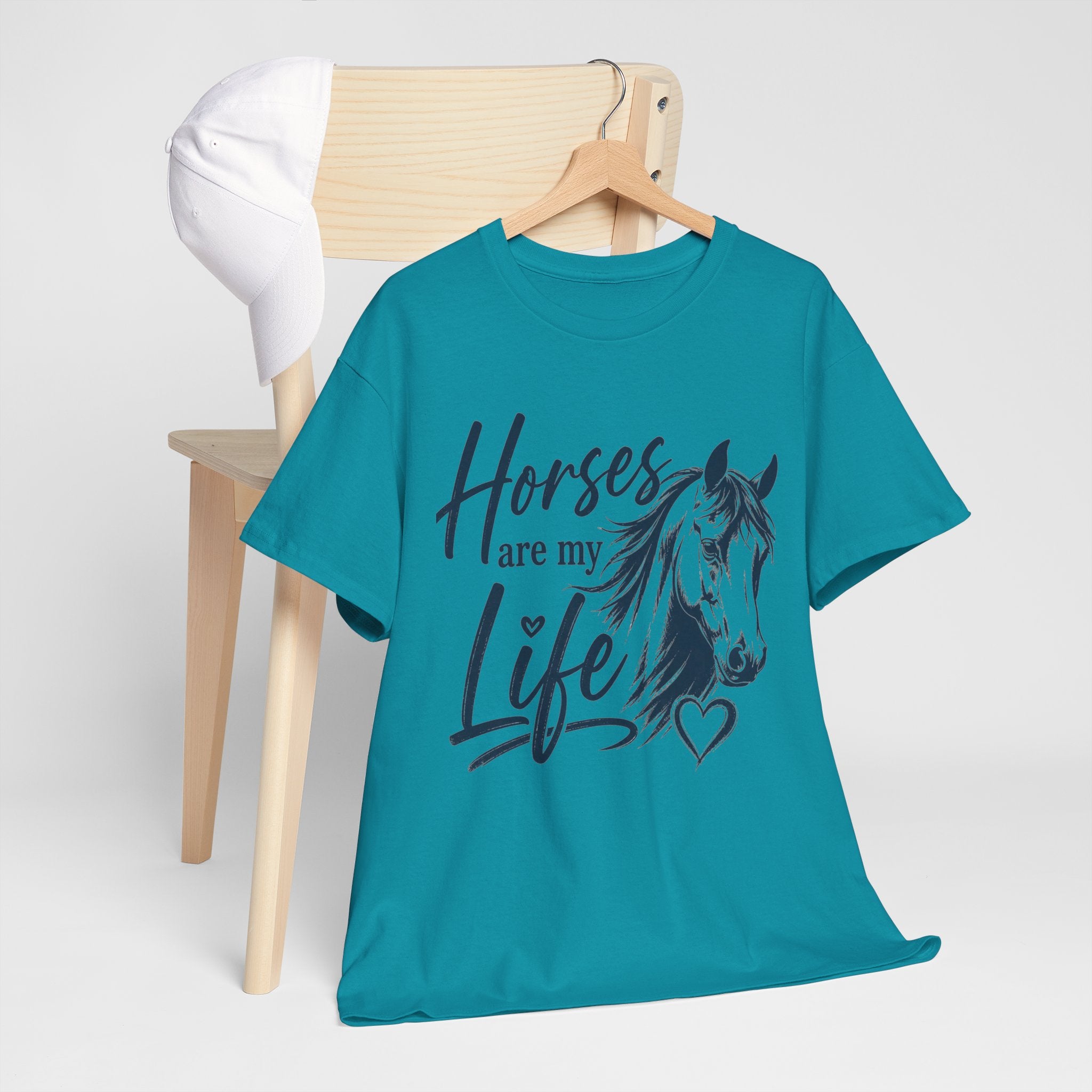 Horses Are My Life T-Shirt | Horse Head Illustration, Equestrian Apparel