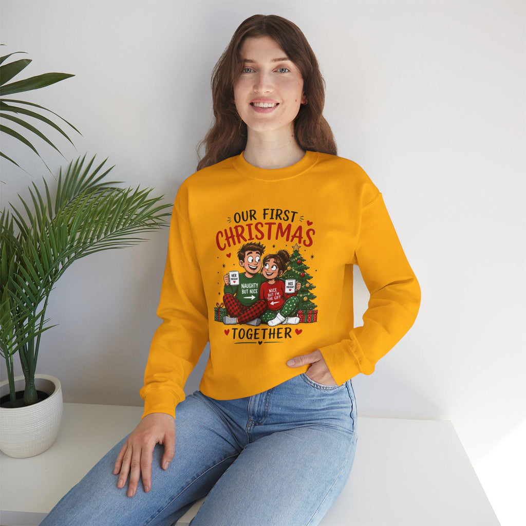 Our First Christmas Together Sweatshirt | Couple Holiday Illustration