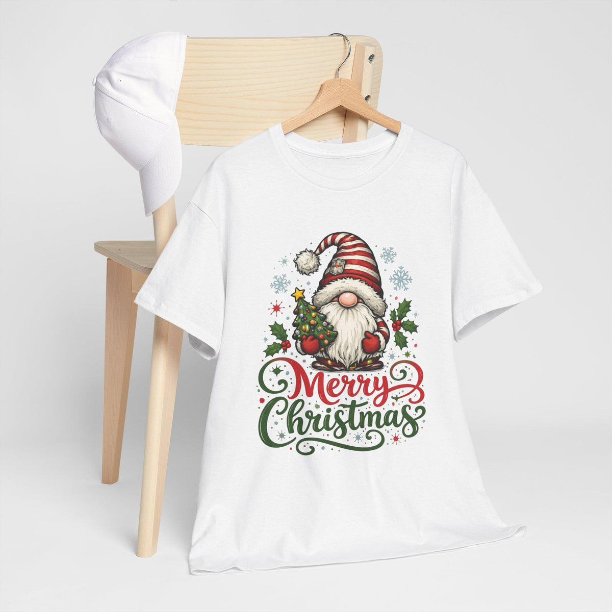 Santa Gnome Merry Christmas Tee | Holiday Gnome, Festive Typography