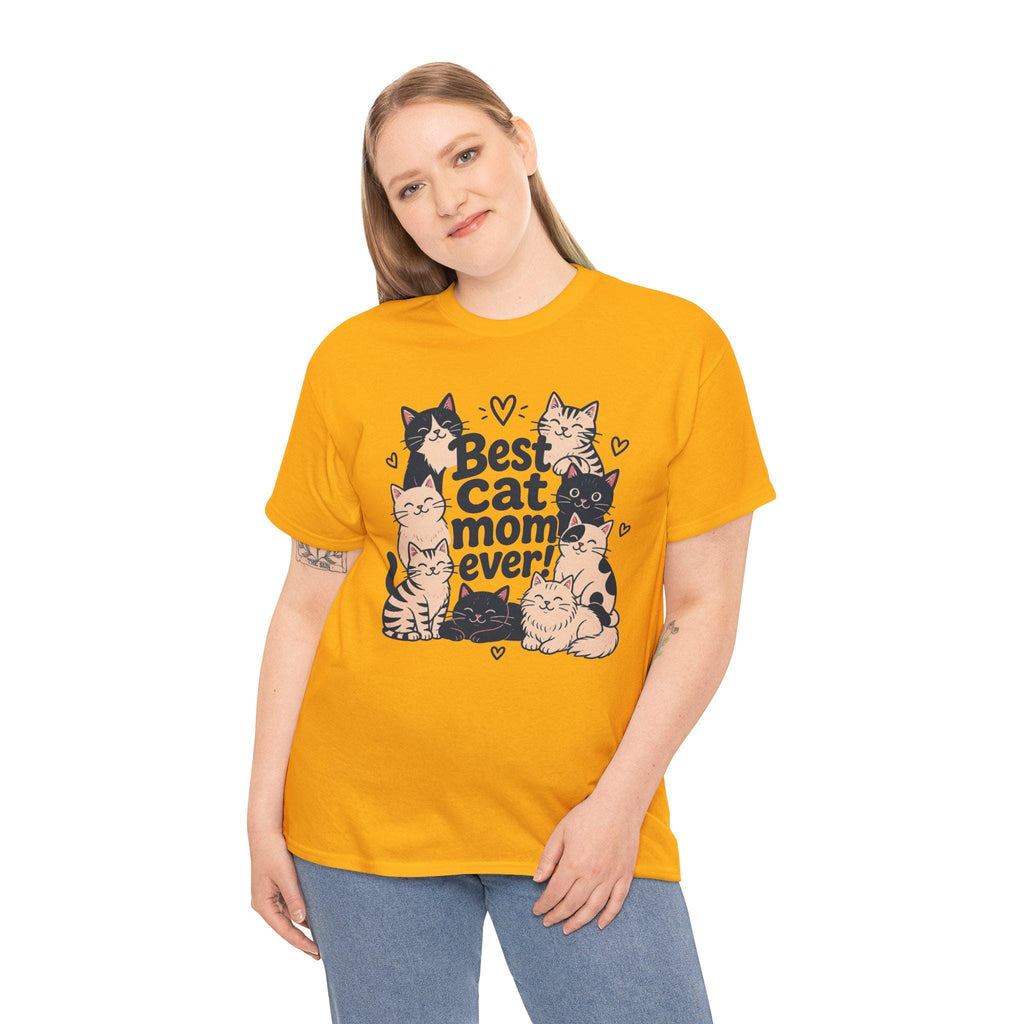 Cat Mom T-Shirt | Kitten Illustration, Cat Lover Tee, 100% Cotton