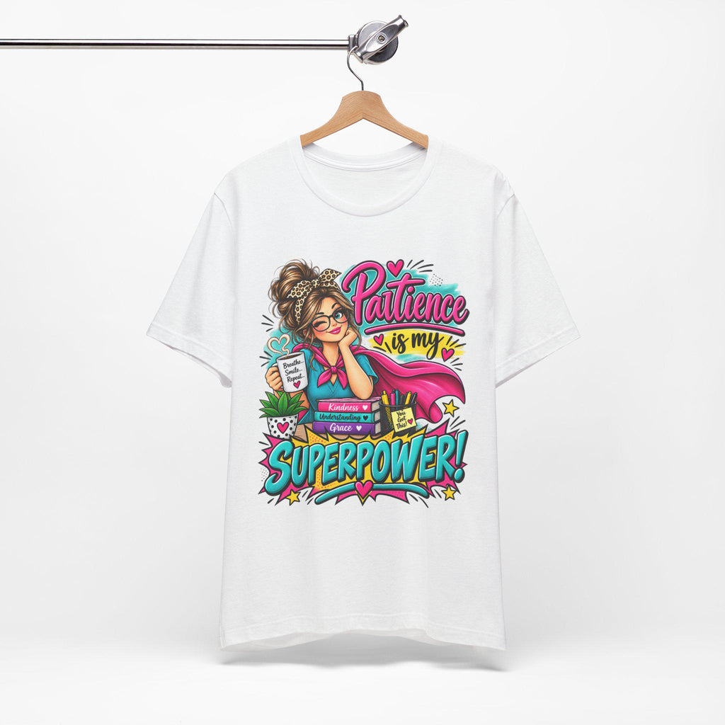 Mom Patience Superpower Graphic Tee | Comic Style Superhero Shirt
