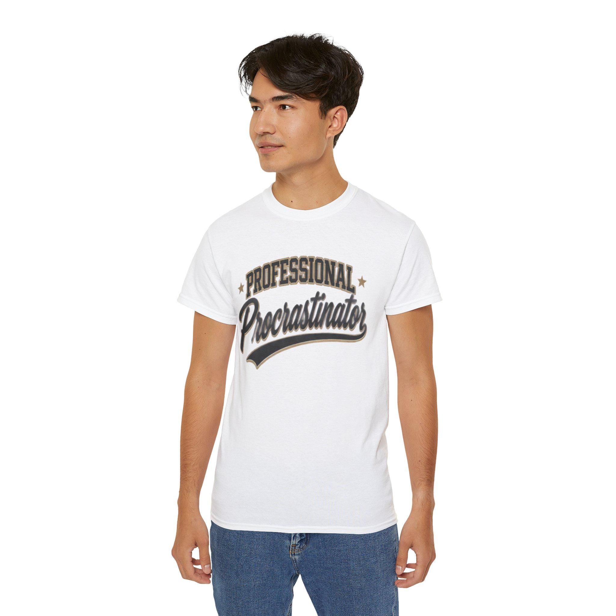 Professional Procrastinator T-Shirt | Retro Script Tee for him