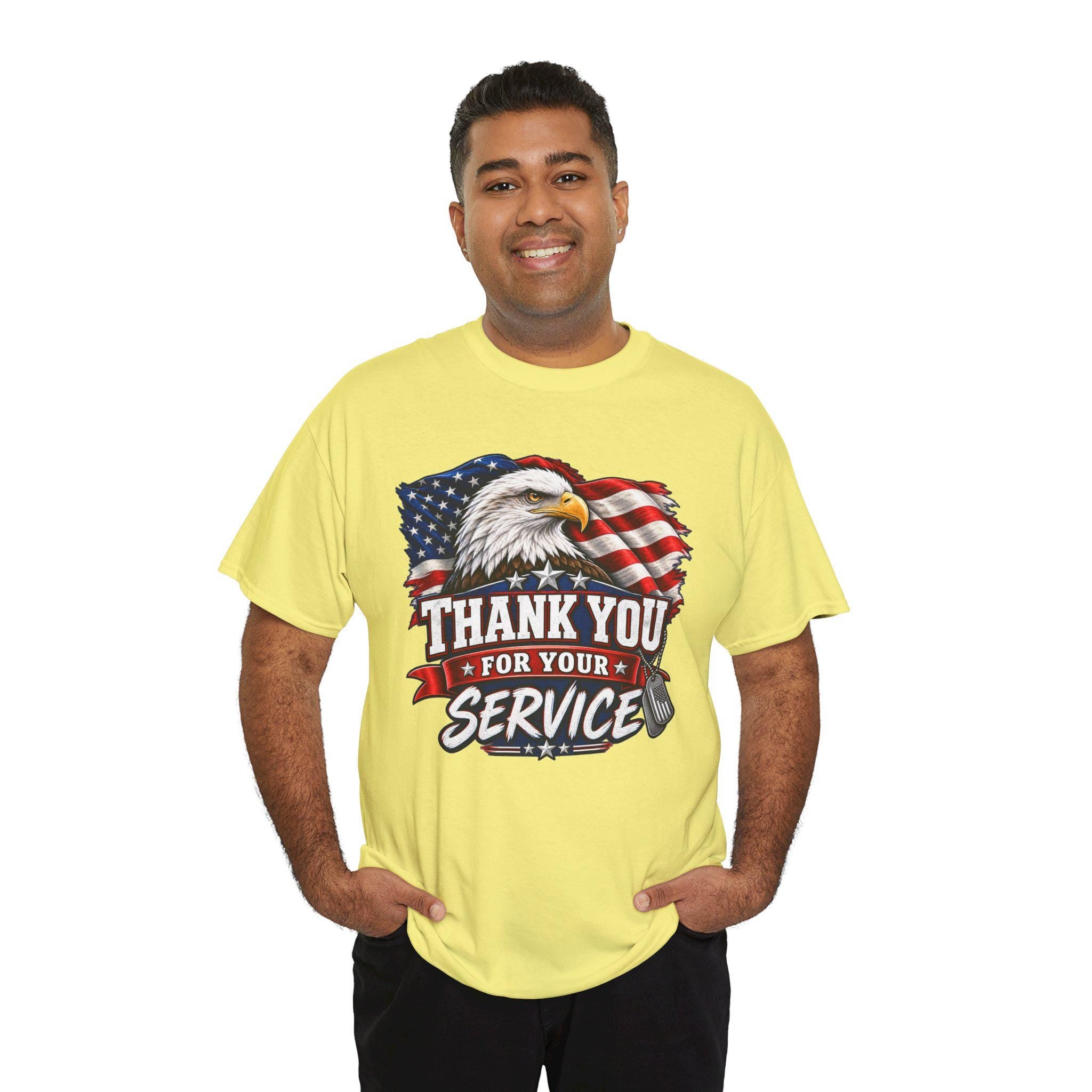 Thank You For Your Service T-Shirt | Eagle American Flag Military Tribute