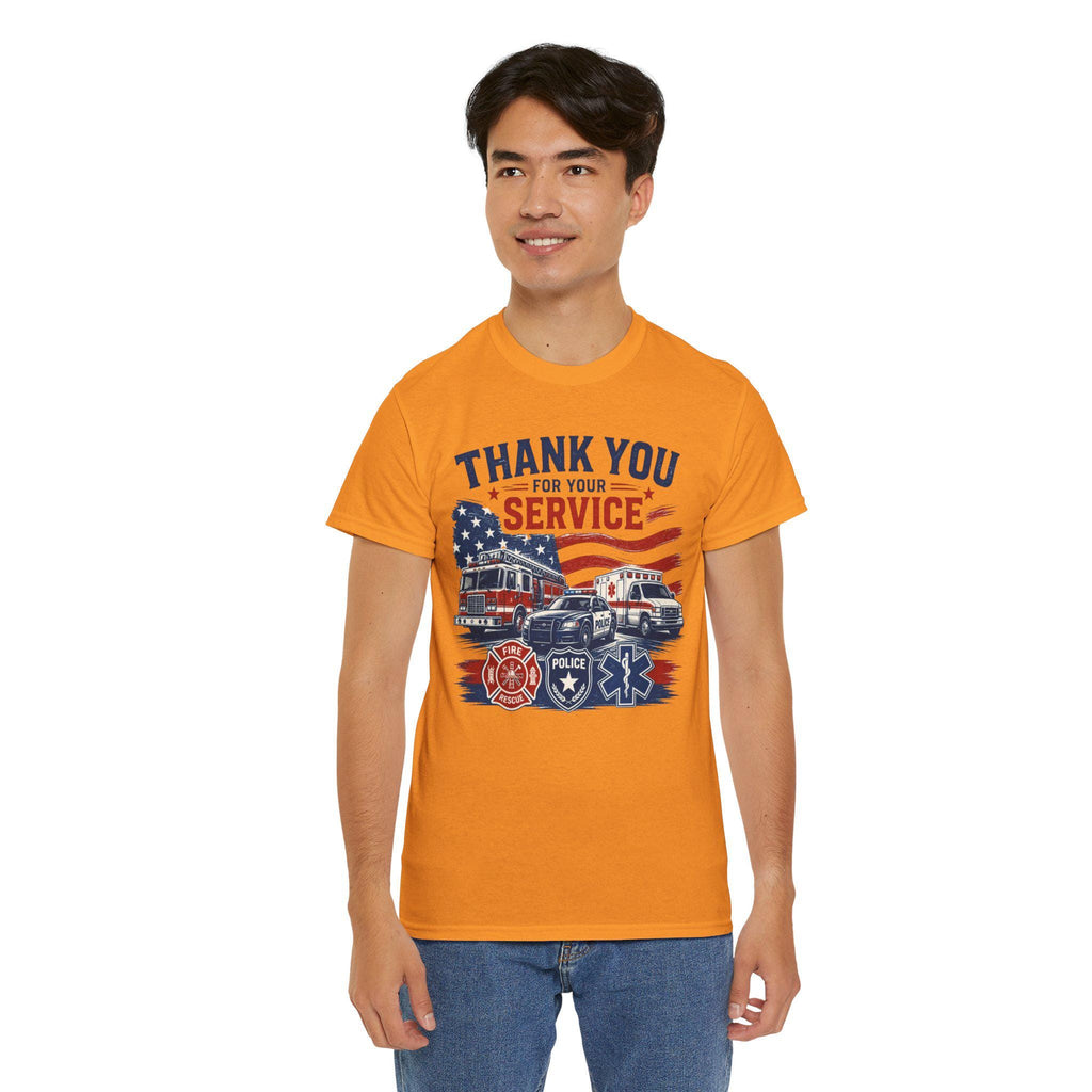 Thank You For Your Service Tee | Firefighter Police EMS American Flag