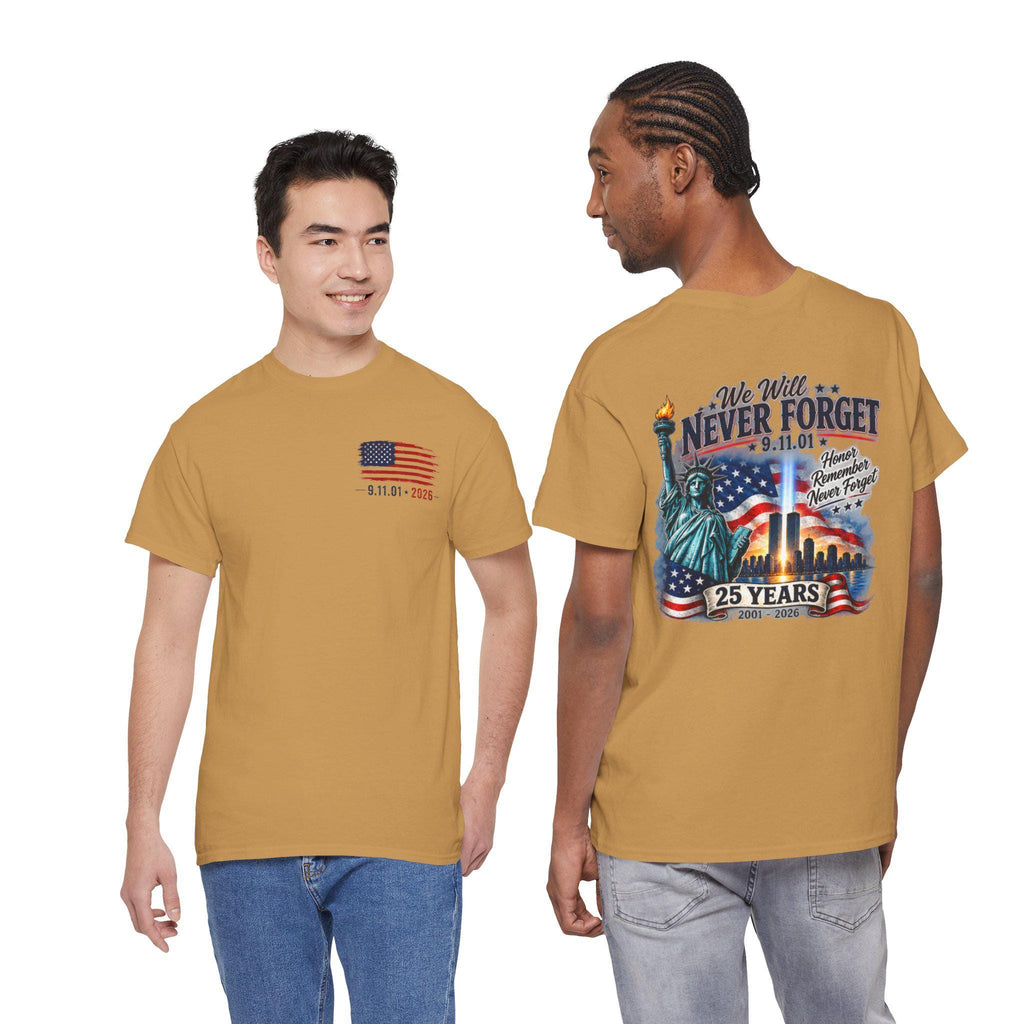 9/11 Memorial Tee | Statue of Liberty, Twin Towers, American Flag (25 Years)