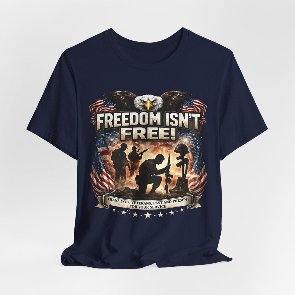 Military Memorial T-Shirt | American Flag Eagle, Veteran Service Honor