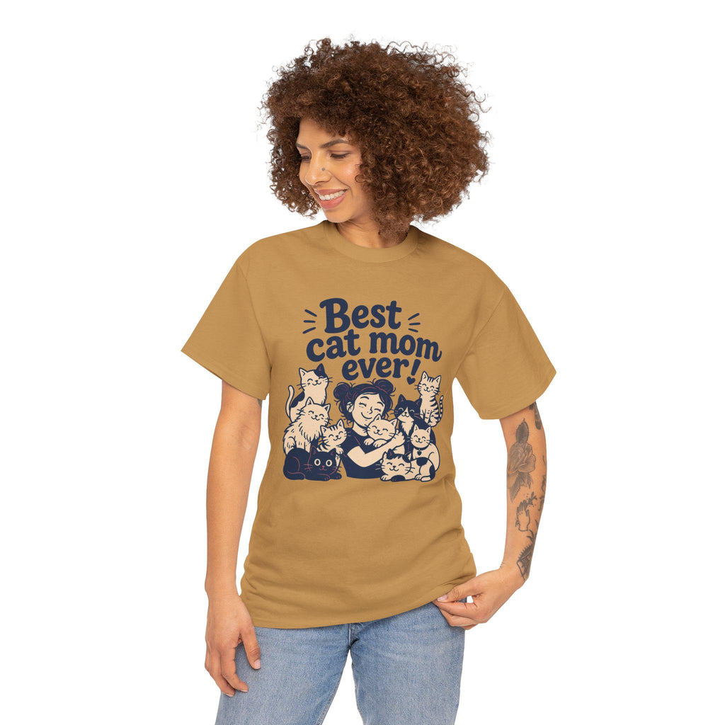 Cat Mom T-Shirt | Playful Clowder, Vintage Palette Graphic Tee