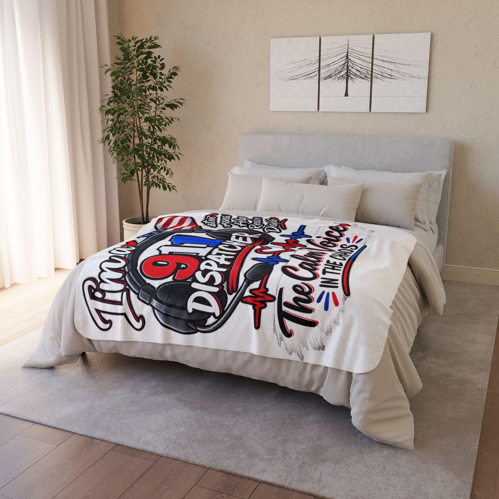 911 Dispatcher Fleece Sherpa Blanket | Calm Voice in Chaos EMS Design