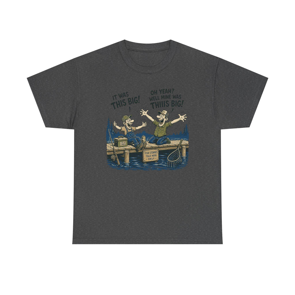 Funny Fishermen Cartoon It Was This Big T-Shirt | Fishing Tee