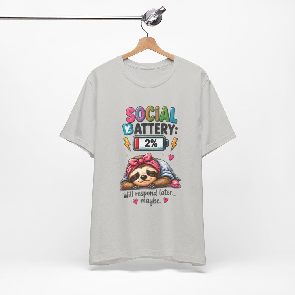 Social Battery Low Tee | Funny Introvert Shirt, Fun Sarcasm Tee Shirt, Bella Canvas Tee