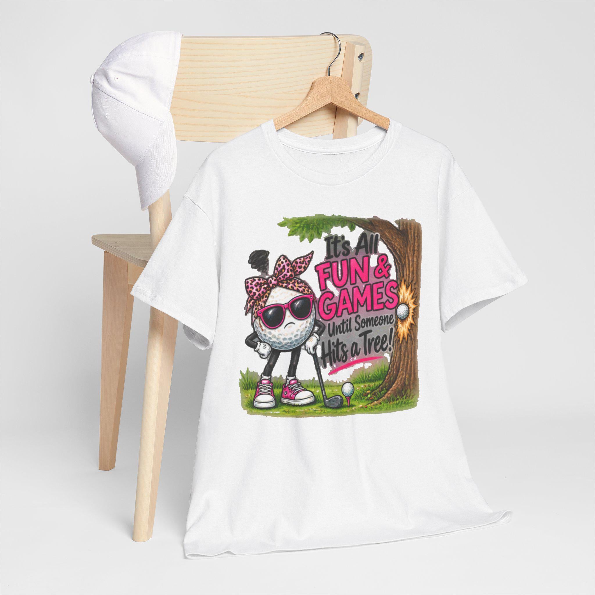 Funny T-Shirt, Retro Golf Ball Character, Golf Humor Tee