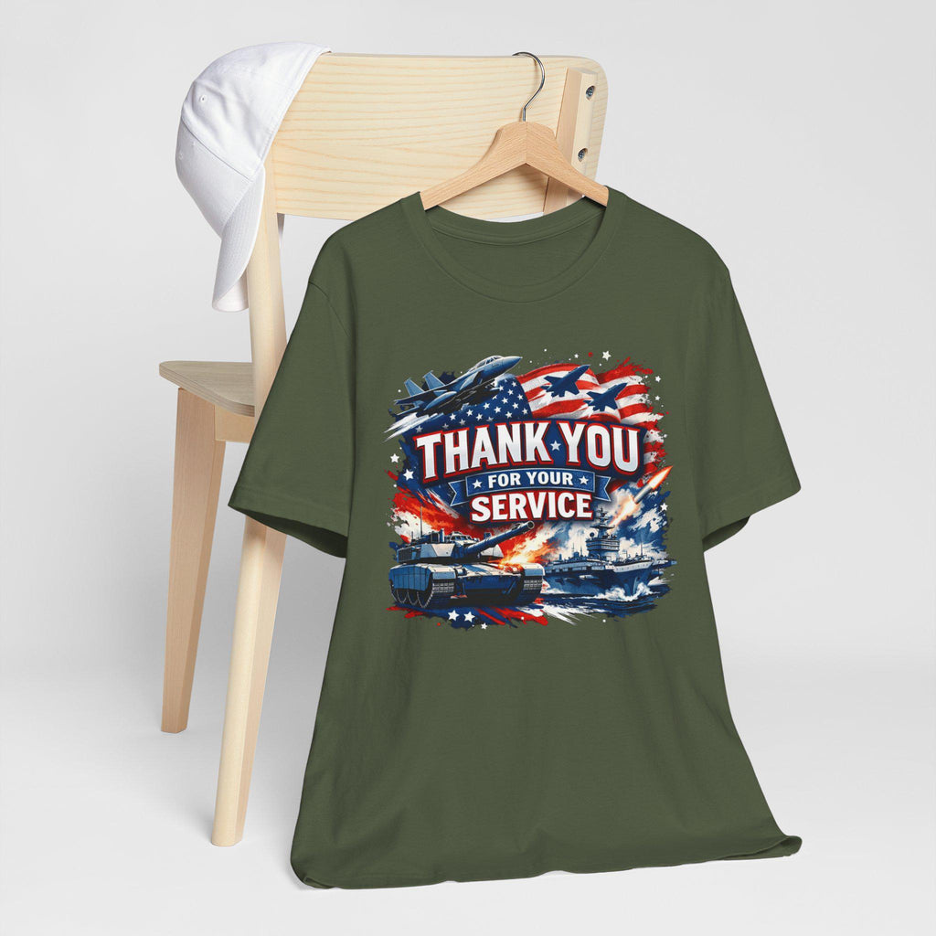 Thank You For Your Service Military Tribute T-Shirt | American Flag Jets Tank