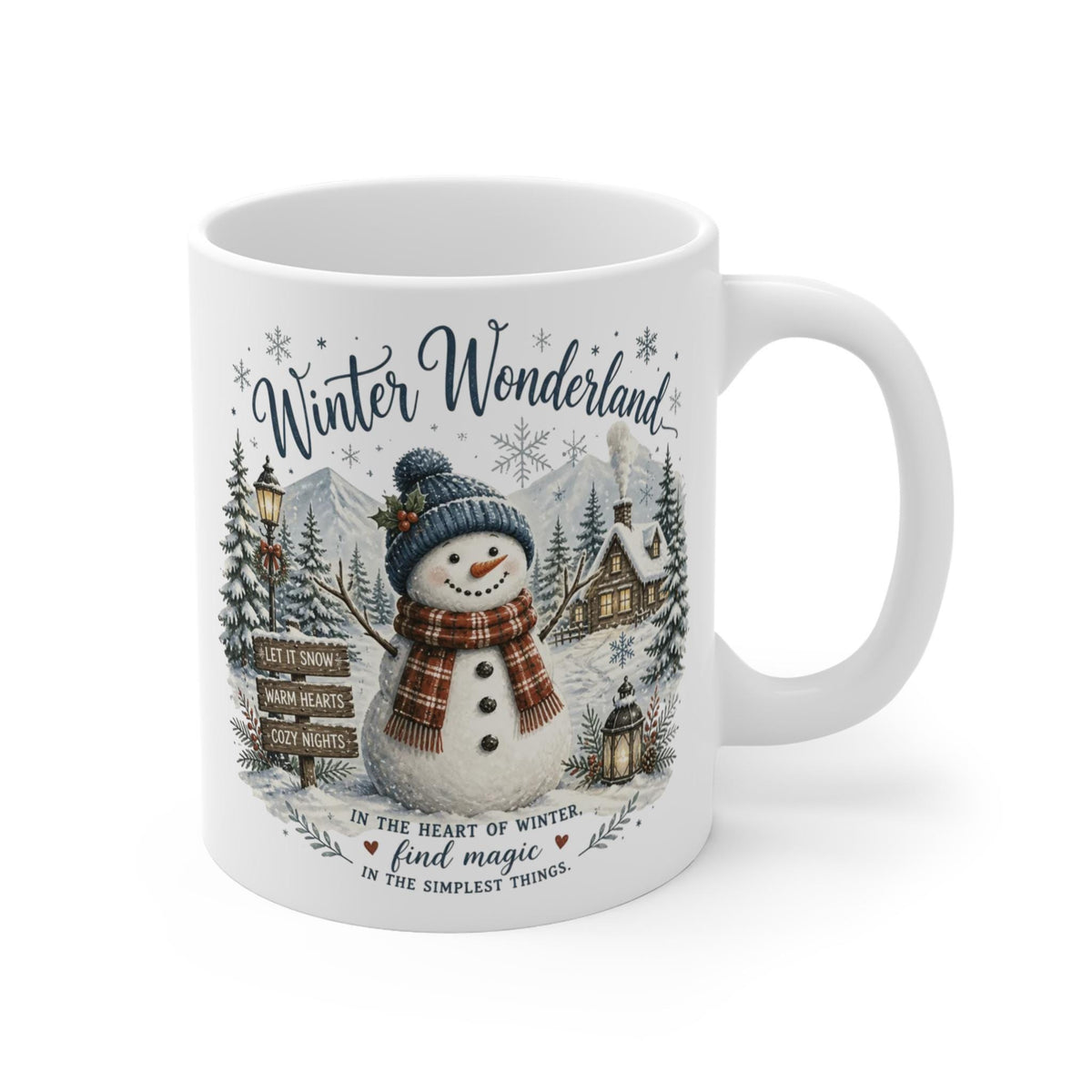 Winter Wonderland Snowman Mug | Holiday Snowman coffee cup