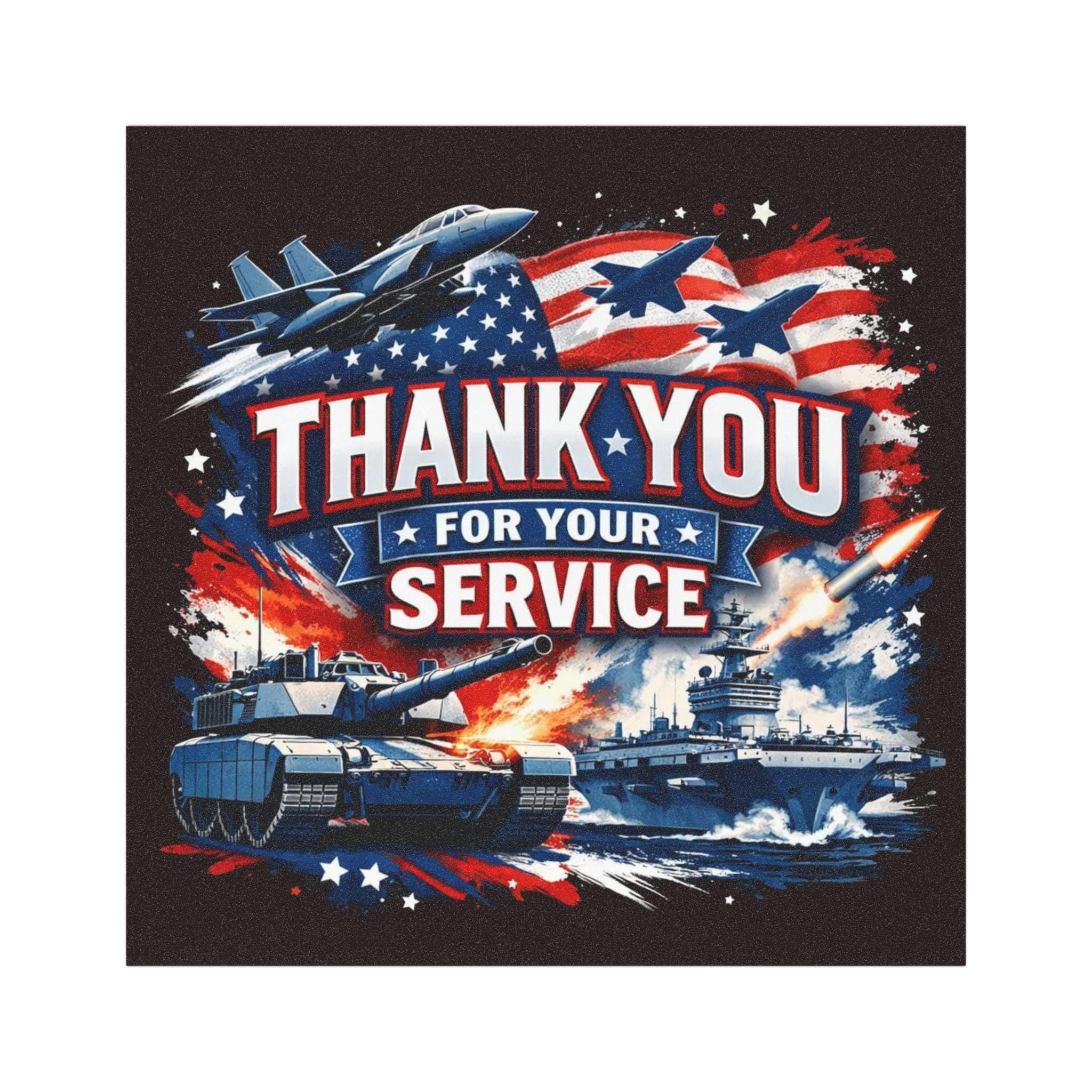 Thank You For Your Service Car Magnet | Patriotic Military Tribute