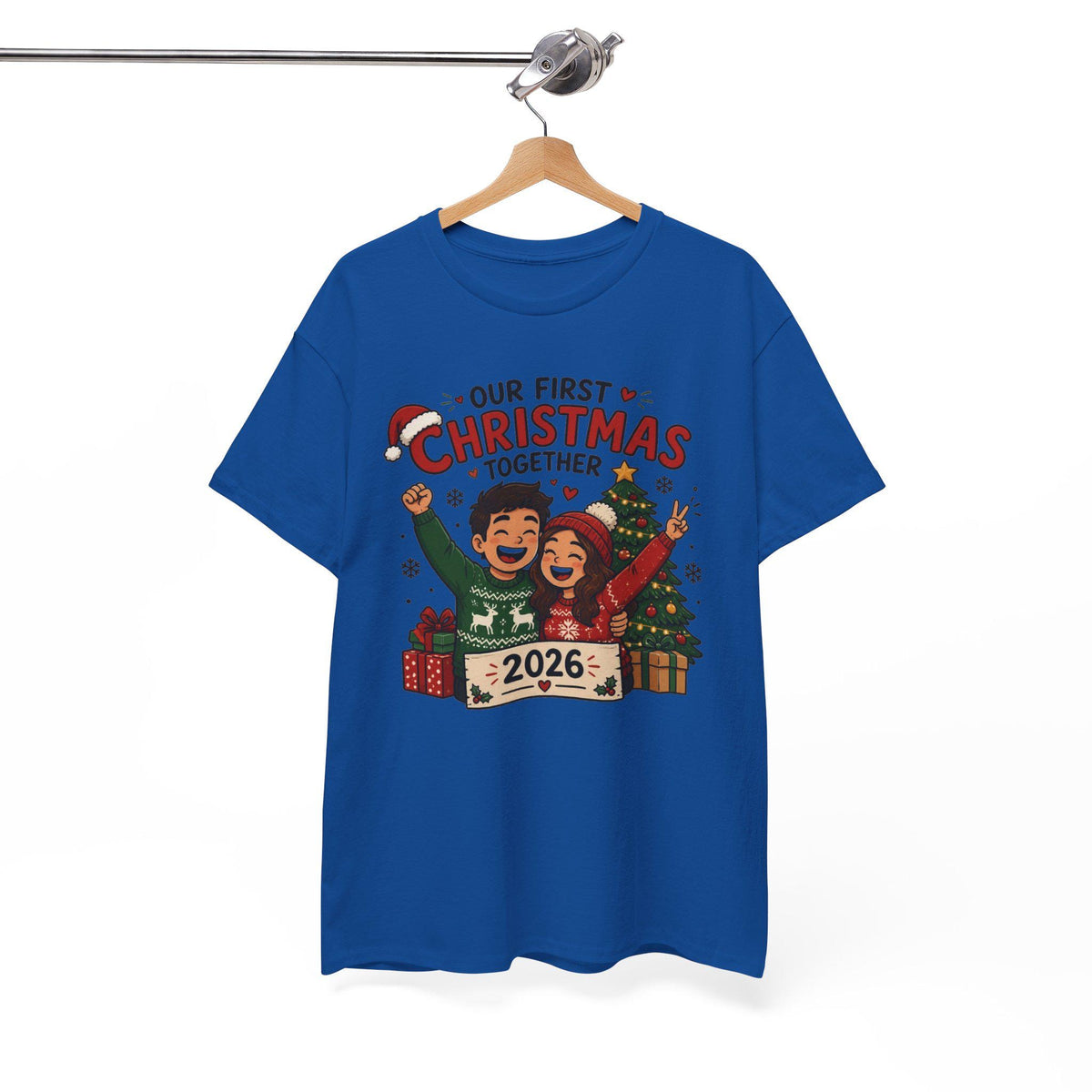 Our First Christmas Together 2026 Tee | Couple Holiday Shirt, Christmas Tree Illustration