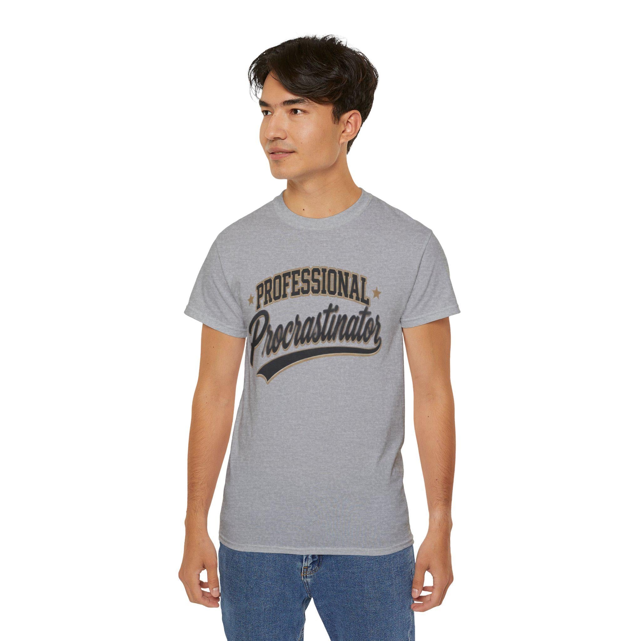 Professional Procrastinator T-Shirt | Retro Script Tee for him
