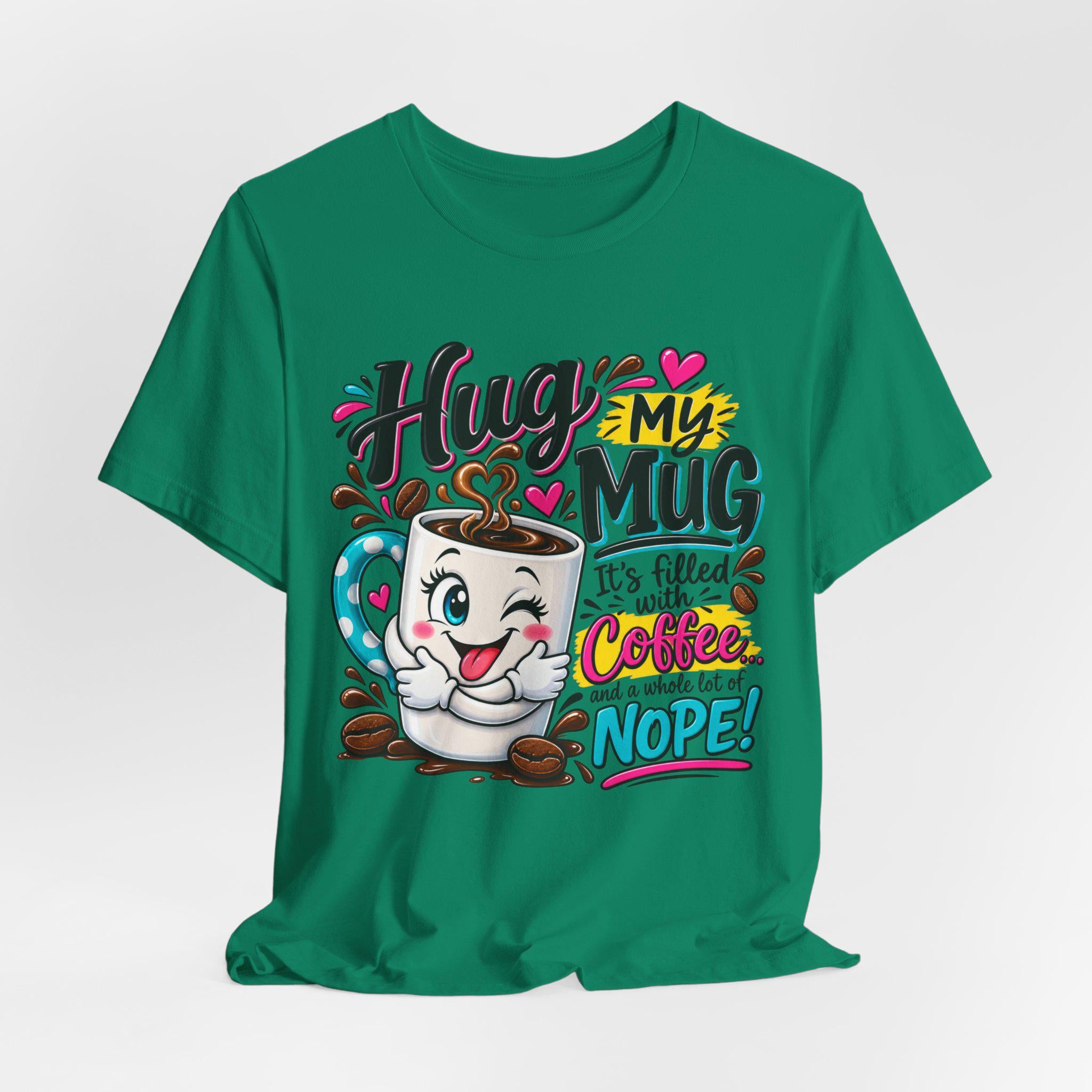 Coffee Mug Cartoon T-Shirt | Humorous Caffeine Lover Tee