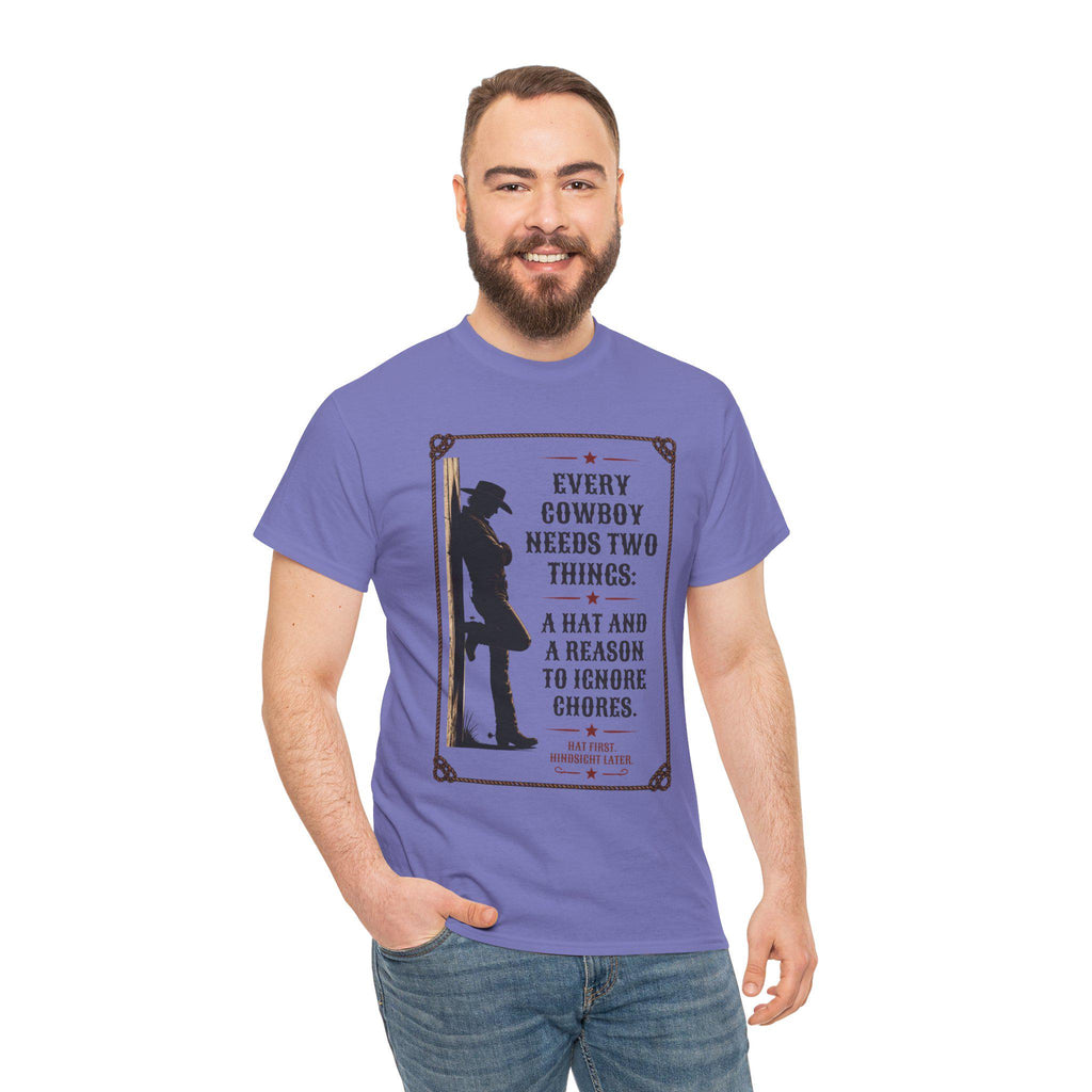 Every Cowboy Needs Two Things T-Shirt | Cowboy Silhouette, Western Quote