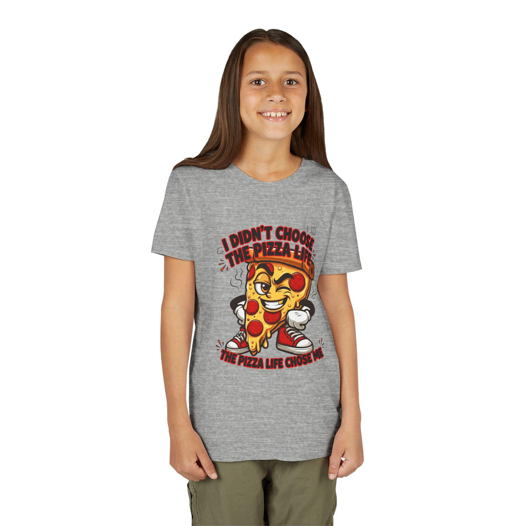 I Didn't Choose the Pizza Life cartoon slice Youth Tee | Funny Pizza Shirt