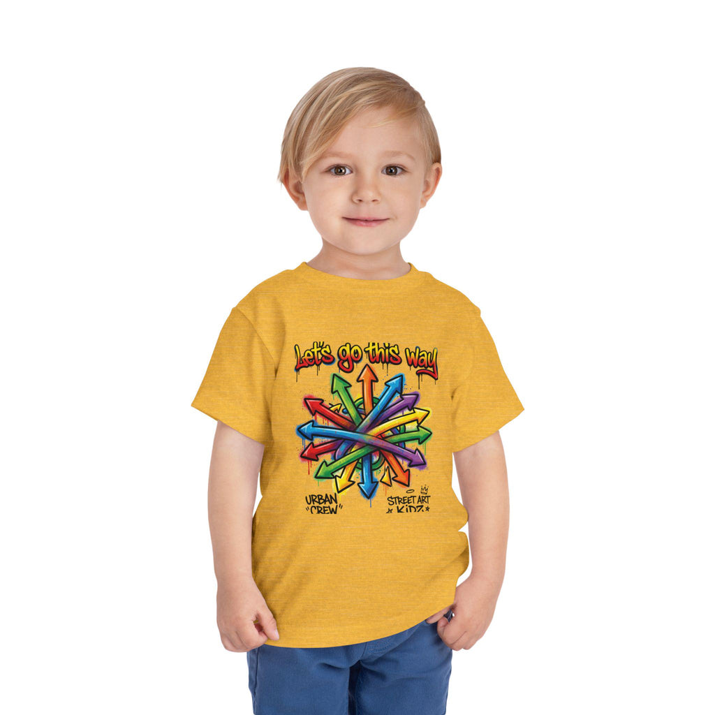 Colorful Arrow Toddler T-Shirt, Cute Graphic Tee for Toddler Boy Girl, Playful Kids Shirt, Unisex Toddler Birthday Gift Tee