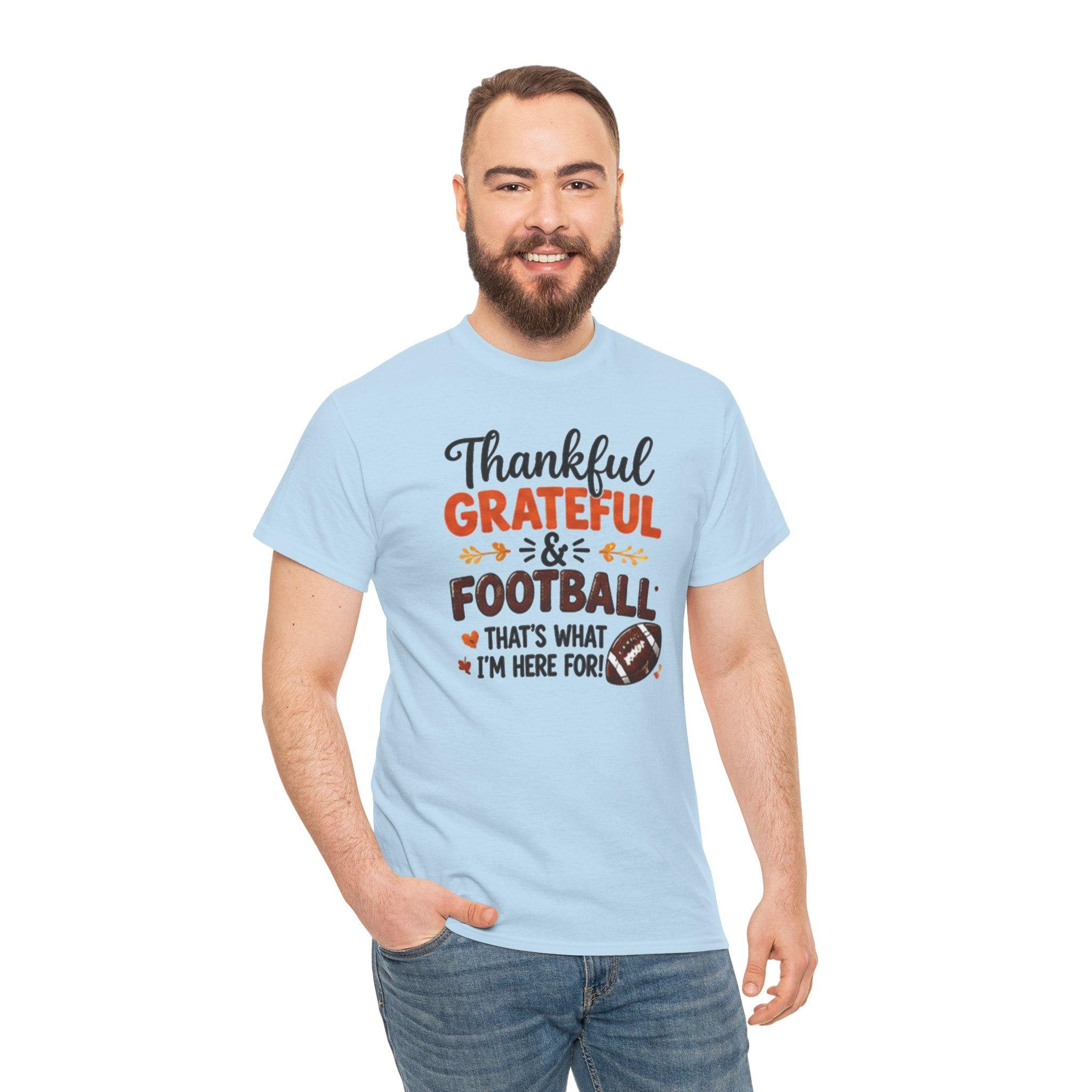 Thanksgiving Football Tee, Thankful Grateful & Football T-Shirt