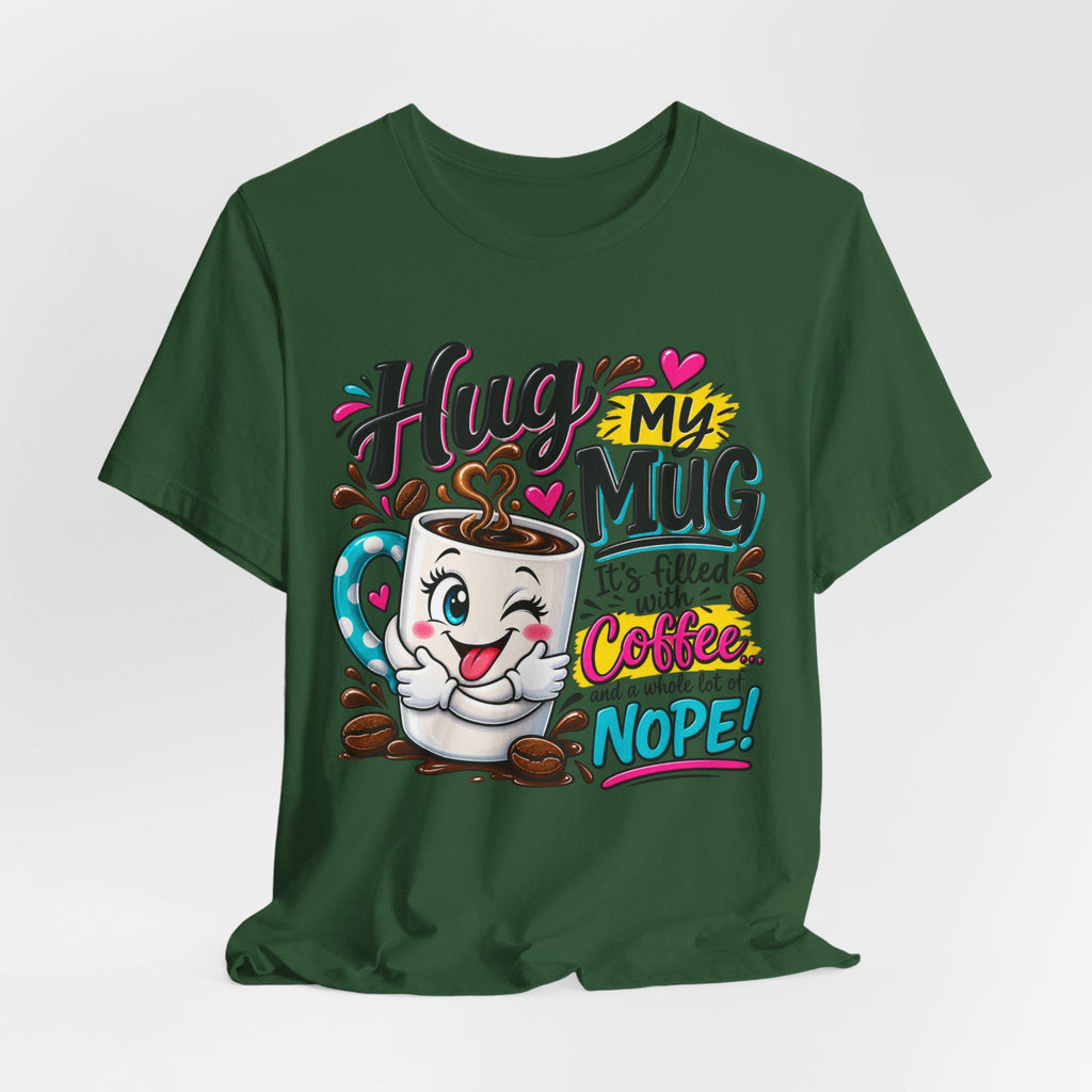 Coffee Mug Cartoon T-Shirt | Humorous Caffeine Lover Tee