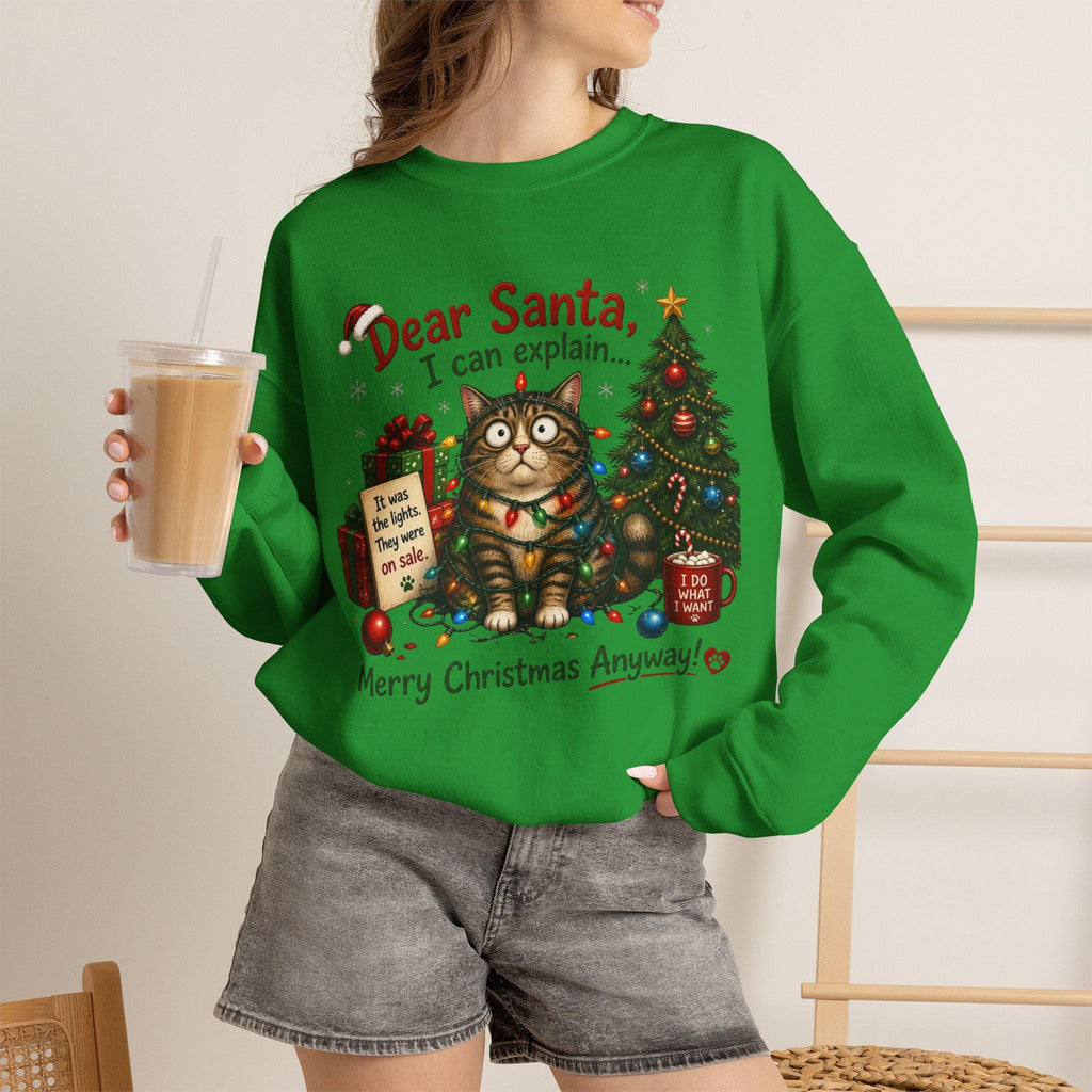 Dear Santa I Can Explain Cat Christmas sweatshirt | Holiday Cat Crewneck