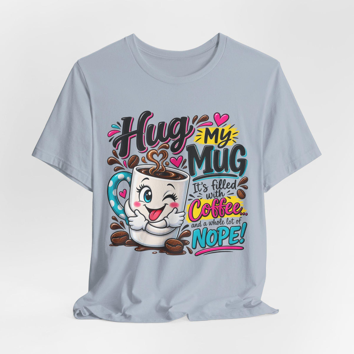Coffee Mug Cartoon T-Shirt | Humorous Caffeine Lover Tee