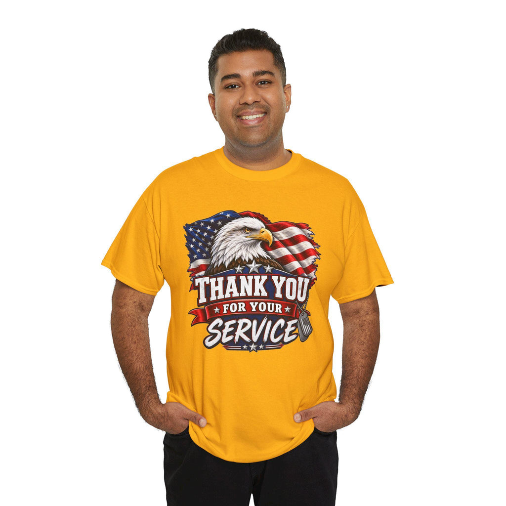 Thank You For Your Service T-Shirt | Eagle American Flag Military Tribute