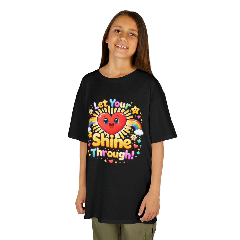 Kids Rainbow Heart Tee | Positive Quote, Stars, Clouds Graphic Shirt