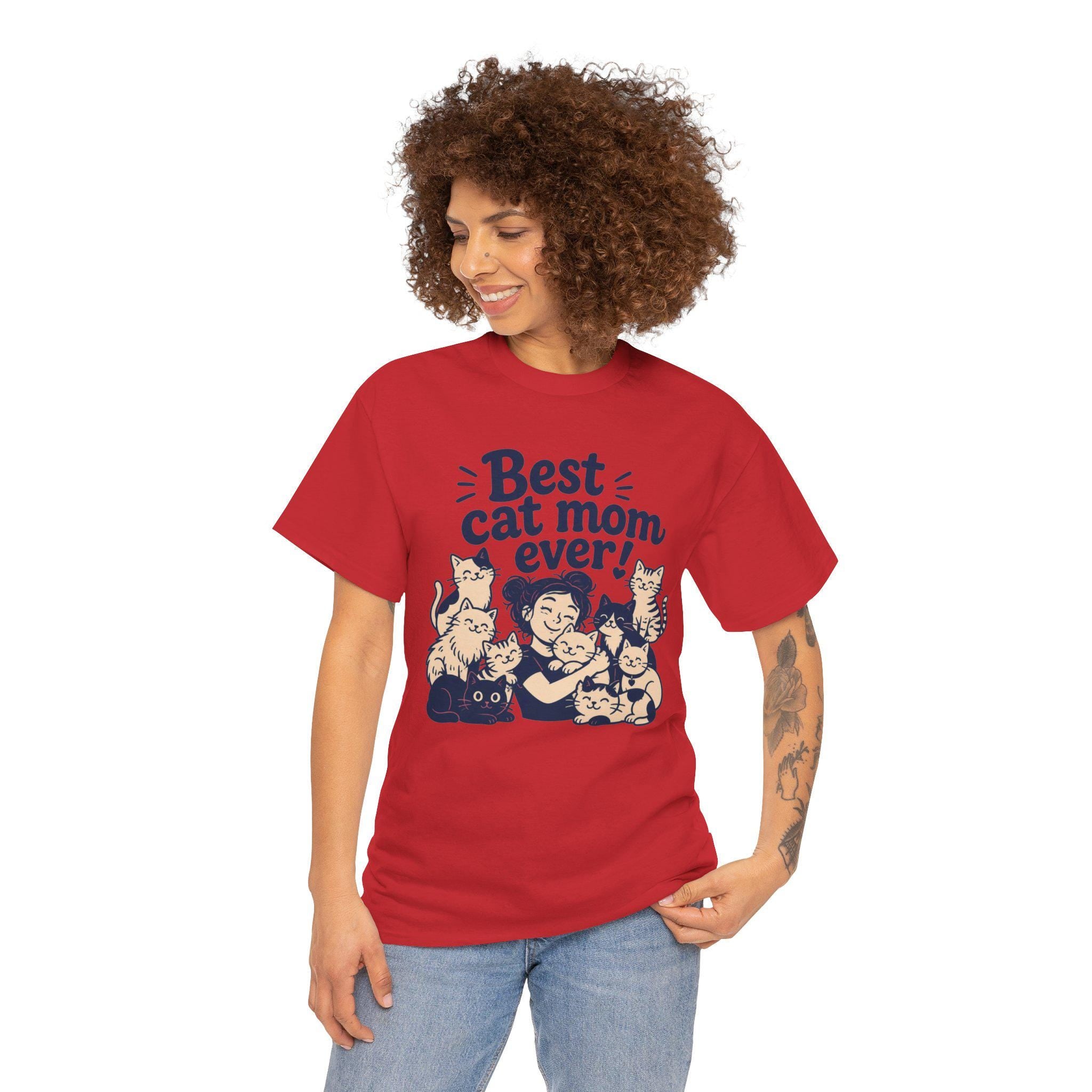 Cat Mom T-Shirt | Playful Clowder, Vintage Palette Graphic Tee