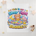Baby Bear Moon Stars Fleece Blanket | Sleep Tight Toddler Throw